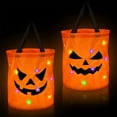 thumbnail image 1 of Sunshinehomely 2PCS LED Light Halloween Candy Bags Light Up Halloween Party Bags Halloween Trick or Treat Bags Reusable Halloween Goodie Bags for Halloween Party Favors, 1 of 7