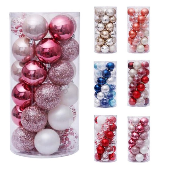 Sunshinehomely 30Pcs Christmas Tree Balls Ornaments for Xmas Tree Shatterproof Christmas Ornaments Balls Set for Birthday Wedding Party Christmas Tree Decorations