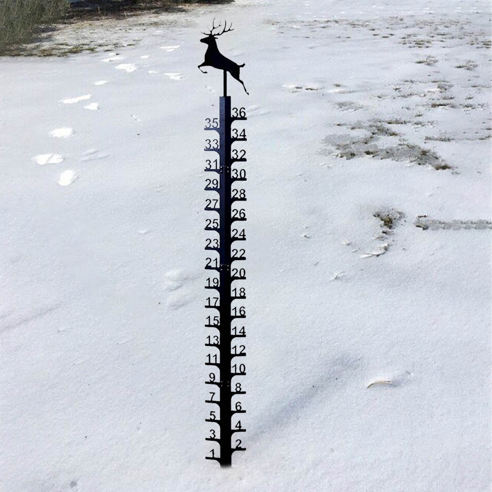 Sunshinehomely 36 Inch Snow Gauge Outdoor, Snow Measuring Stick, Winter Snow Ruler Snowfall Measuring Gauge, Metal Christmas Snow Gauge, Iron Art Snow Gauge for Yard Christmas Decorations
