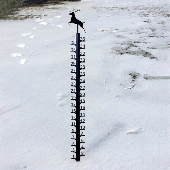Sunshinehomely 36 Inch Snow Gauge Outdoor, Snow Measuring Stick, Winter Snow Ruler Snowfall Measuring Gauge, Metal Christmas Snow Gauge, Iron Art Snow Gauge for Yard Christmas Decorations