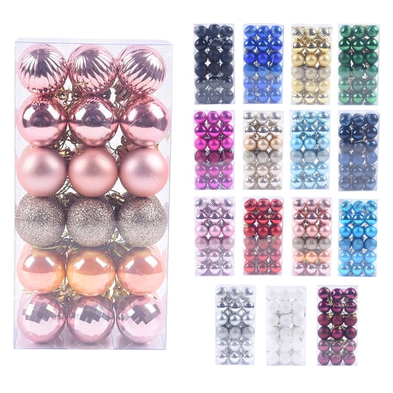 Sunshinehomely 36Pcs Christmas Tree Balls Ornaments for Xmas Christmas Tree 40mm/1.57" Shatterproof Christmas Tree Decorations Hanging Ball for Holiday Wedding Party Decorations