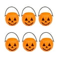 thumbnail image 1 of Sunshinehomely 6 Pcs Halloween Pumpkin Buckets, Plastic Pumpkin Buckets, Halloween Trick or Treat Buckets, Reusable Small Halloween Candy Buckets with Handle, Halloween Candy Holders for Party, 1 of 6