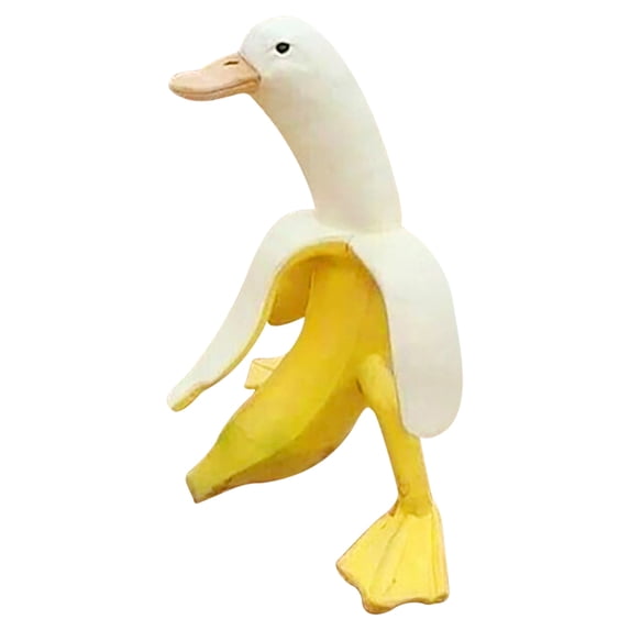 Sunshinehomely Banana Duck Statue, Banana Duck Figurine, Banana Christmas Ornament, Creative Resin Banana Duck Sculpture Art Statue Garden Yard Outdoor Home Office Decor