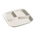 thumbnail image 1 of Sunshinehomely Divided Dinner Plates for Adults, Wheat Straw Plates with 3 Compartments, Lightweight Unbreakable Reusable Plastic Portion Control Plates for Kitchen Picnic Restaurant, 1 of 6