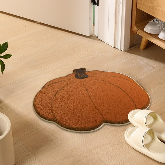 Sunshinehomely Halloween Bathroom Rug, Halloween Door Mat, Non Slip Washable Welcome Door Mat, Fall Thanksgiving Kitchen Rugs, Halloween Pumpkin Floor Mat for Living Room Bedroom Home Decor