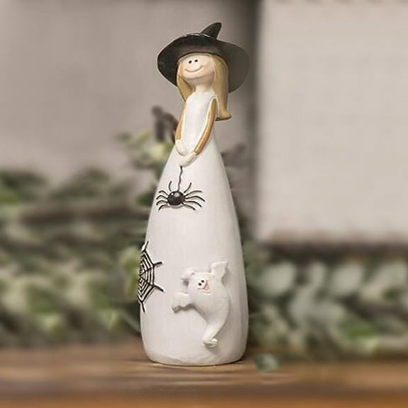 Sunshinehomely Halloween Witch Figurines, Halloween Witch Decorations, Spooky Witch Halloween Decor, Halloween Resin Figurines for Home Office Tabletop Shelf Fall Decor