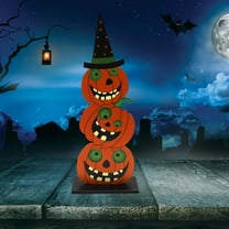 Sunshinehomely Halloween Wooden Decorations, Halloween Decorations Indoor, Rustic Farmhouse Halloween Wooden Table Signs, Halloween Party Tabletop Centerpiece Tiered Tray Decor