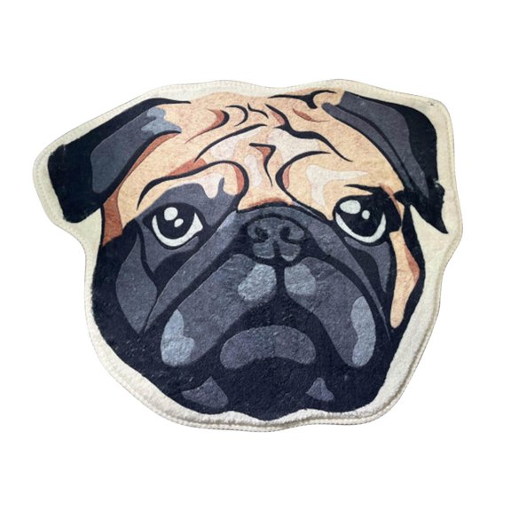 Sunshinehomely Pug Shaped Rugs, Creative Cute Dog Shaped Rugs, Funny Bath Mats, Non-Slip Washable Decorative Welcome Door Mat for Living Room Bedroom Bathroom Kitchen