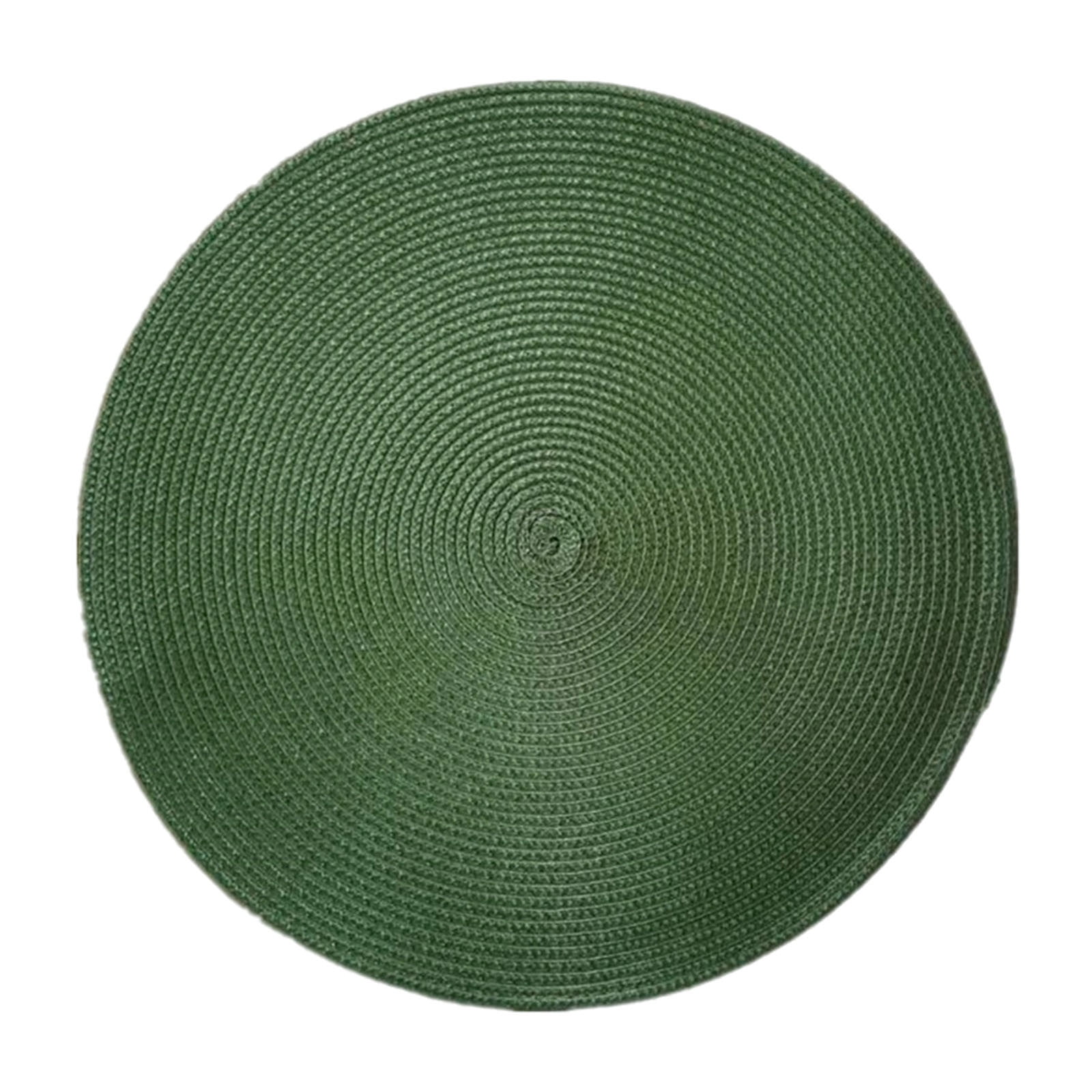 Sunshinehomely Round Braided Placemats Woven Place Mats Indoor Kitchen Dining Table Decor 12.6 inch