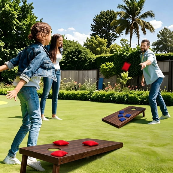 Sunshinehomely Sand Bag Toss Game Board - Portable Indoor Outdoor Throwing Target Set for Adults & Family Party, Includes 2 Boards & 8 Bags