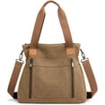thumbnail image 1 of Sunshinejing Women's Canvas Tote Bag Work Shoulder Crossbody Bags Vintage Multi-pocket Handbags, 1 of 11