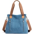 thumbnail image 1 of Sunshinejing Women's Canvas Tote Bag Work Shoulder Crossbody Bags Vintage Multi-pocket Handbags, 1 of 14