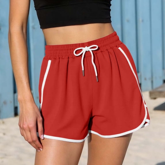 Sunshuilll Athletic Shorts for Men, Red