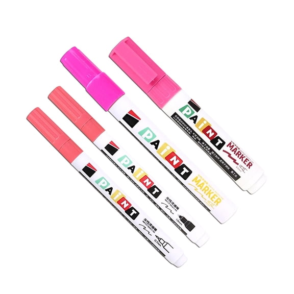 Sunshy 4 Pack Stone Letter Paint Marker Repair Pen Set for Engraved Text Restoration, Pink, 5.9 in