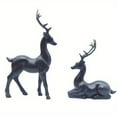 thumbnail image 1 of Sunshy Christmas Decorations, 2Pc Resin Reindeer Decor Reindeer Figurine Reindeer Christmas Reindeer Figurine Reindeer Decor Decorative Deer Figurine Black, 1 of 6