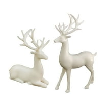 Sunshy Christmas Decorations, 2Pc Resin Reindeer Decor Reindeer Figurine Reindeer Christmas Reindeer Figurine Reindeer Decor Decorative Deer Figurine C*1 D*1