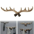 thumbnail image 1 of Sunshy Vintage Cast Iron Deer Antlers Wall Mounted Hooks | Antique Finish Metal Clothes Hanger Rack W/Hooks for Coats, Jackets, Purses and More | Includes Screws and Anchors, Antique White, 1 of 9