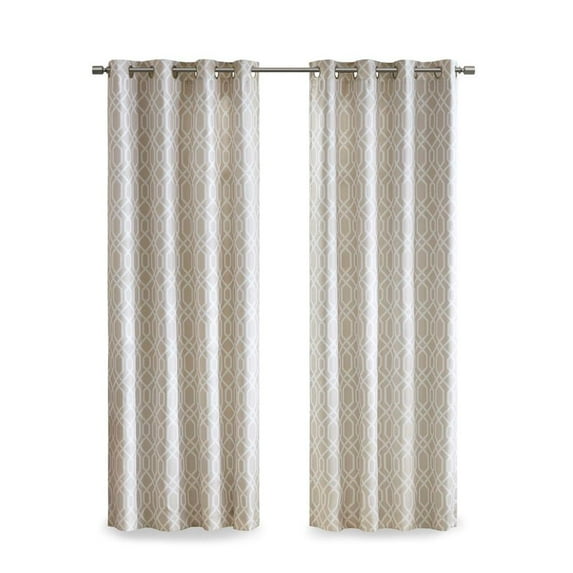 Sunsmart Albina Printed Ogee Texture Blackout Grommet Top Curtain Panel, 95" x