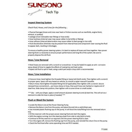 Sunsong 3602832 Power Steering Return Line End Fitting