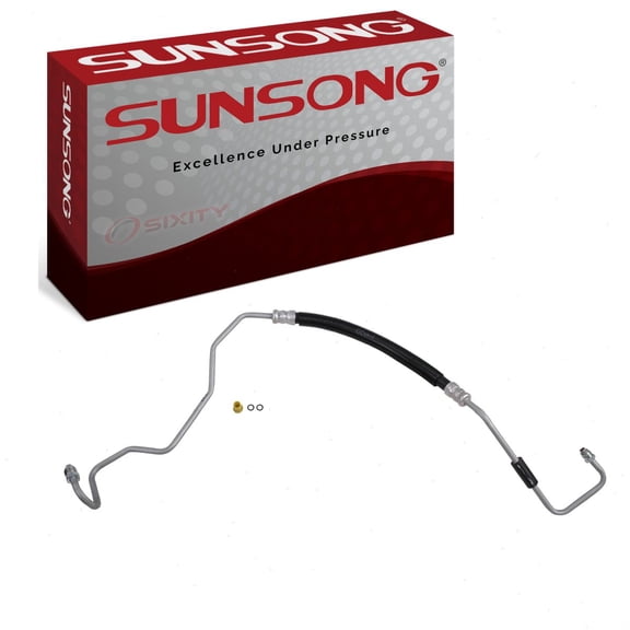 Sunsong Hydroboost To Gear Power Steering Pressure Line Hose compatible with GMC Sierra 3500 HD 2011-2015