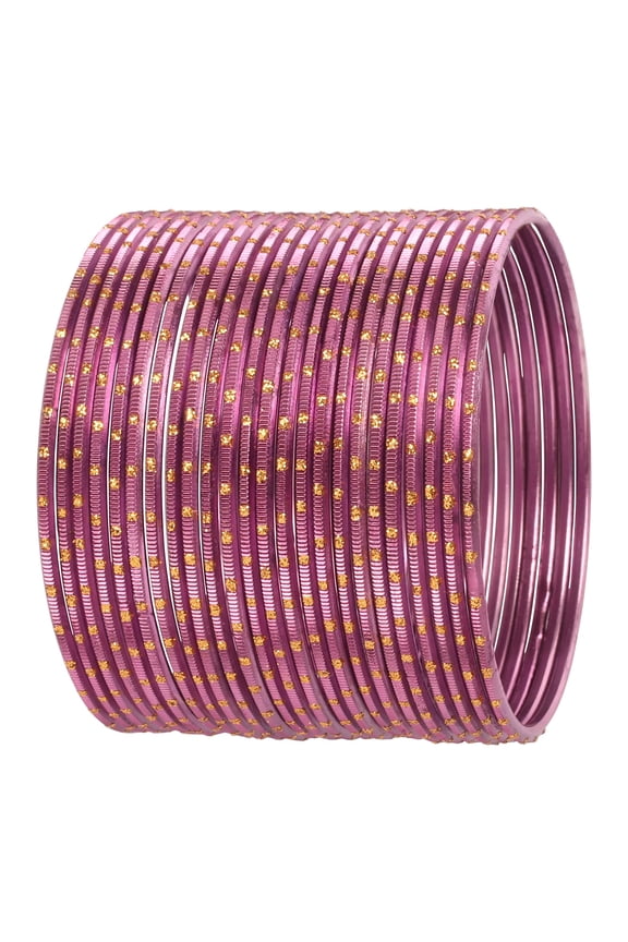 By Touchstone Colorful 2 Dozen Bangle Collection Collection Indian Bollywood Alloy Metal Textured Grape Wine Designer Jewelry Large Size Bangle Bracelets Set Of 24 In Gold Tone For Women