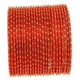 thumbnail image 1 of Sunsoul By Touchstone "Colorful 2 Dozen Bangle Collection" Indian Bollywood Alloy Metal Textured Light Orange Designer Jewelry Bangle Bracelets Set Of 24 In Antique Gold Tone For Women, 1 of 3