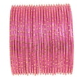 thumbnail image 1 of Sunsoul By Touchstone "Colorful 2 Dozen Bangle Collection" Indian Bollywood Alloy Metal Textured Silky Magenta Designer Jewelry Bangle Bracelets Set Of 24 In Antique Gold Tone For Women, 1 of 3