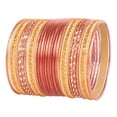 thumbnail image 1 of Sunsoul By Touchstone "Colorful 2 Dozen Bangle Collection" Indian Bollywood Pastel Copper Golden Glaze Designer Jewelry Bangle Bracelets Set Of 24 In Gold Tone For Women., 1 of 3