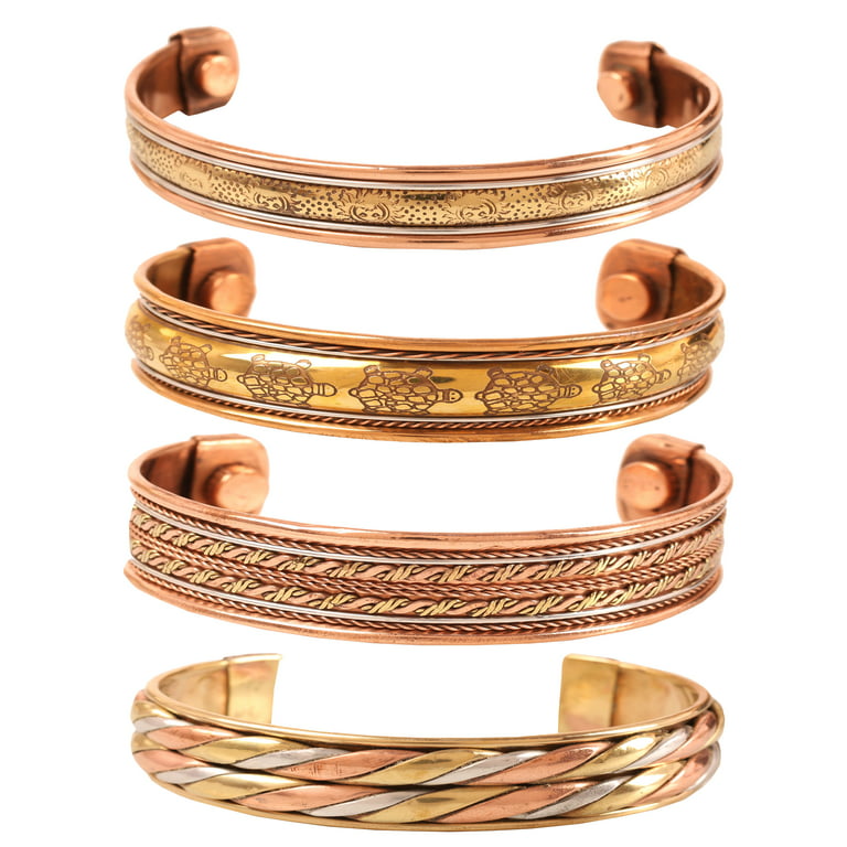 Sunsoul By Touchstone Indian Brass Copper Braids Sun Tortoise Motifs 4  Jewelry Bracelets For All.