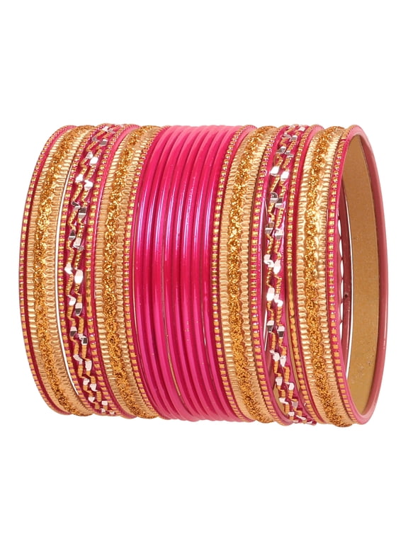By Touchstone Indian Fashion Éclat Carrot Red Golden Flakes 2dZ. Jewelry Bangle For Women.