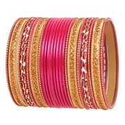 Sunsoul By Touchstone Indian Fashion  clat Carrot Red Golden Flakes 2dZ. Jewelry Bangle For Women.