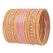 Sunsoul By Touchstone Indian Fashion Éclat Pink Golden Flakes 2dZ. Jewelry Bangle For Women.