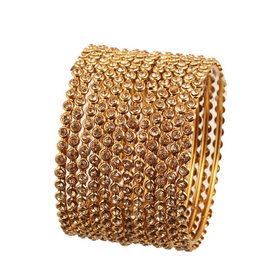 Sunsoul By Touchstone Indian Fashion Éclat Yellow Rhinestone Gold Tone 1dZ Jewelry Bangle For Women.