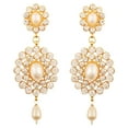thumbnail image 1 of Sunsoul By Touchstone Indian Handcrafted Faux Pearls Rhinestone Jewelry Gold Tone Earrings For Women, 1 of 4
