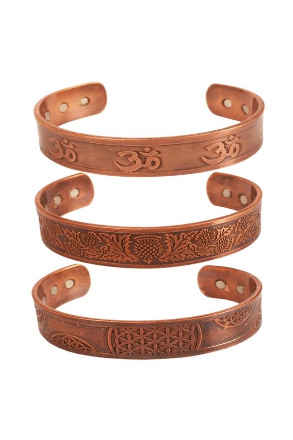 By Touchstone Indian Handcrafted Om Celtic Pattern Copper Jewelry 3 Bracelets In For All.