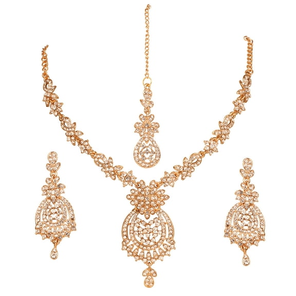 Sunsoul By Touchstone Indian Handcrafted Rhinestones Faux Pearls Gold Tone Jewelry Necklace For Women