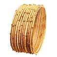 thumbnail image 1 of Sunsoul By Touchstone "Silk Thread Bangle Collection" Indian Bollywood Handcrafted Faux Silk Thread Exotic Look Golden Beads Light Yellow Designer Bangle Bracelets Set of 12 For Women., 1 of 3