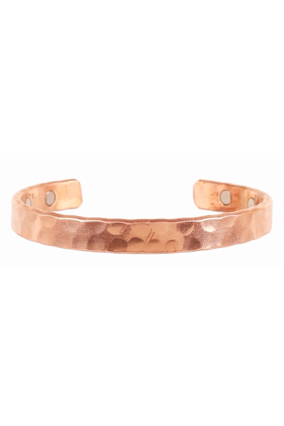 by Touchstone Copper magnetic bracelet Tibetan style. Hand forged with solid and high gauge pure copper. Hammered look.