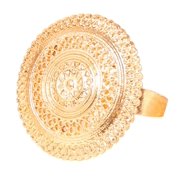 Sunsoul by Touchstone Bollywood Royal South India Heritage Pretty Hand Embossed Fringes Designer Wedding Jewelry Cocktail Finger Ring In Gold Tone For Women.