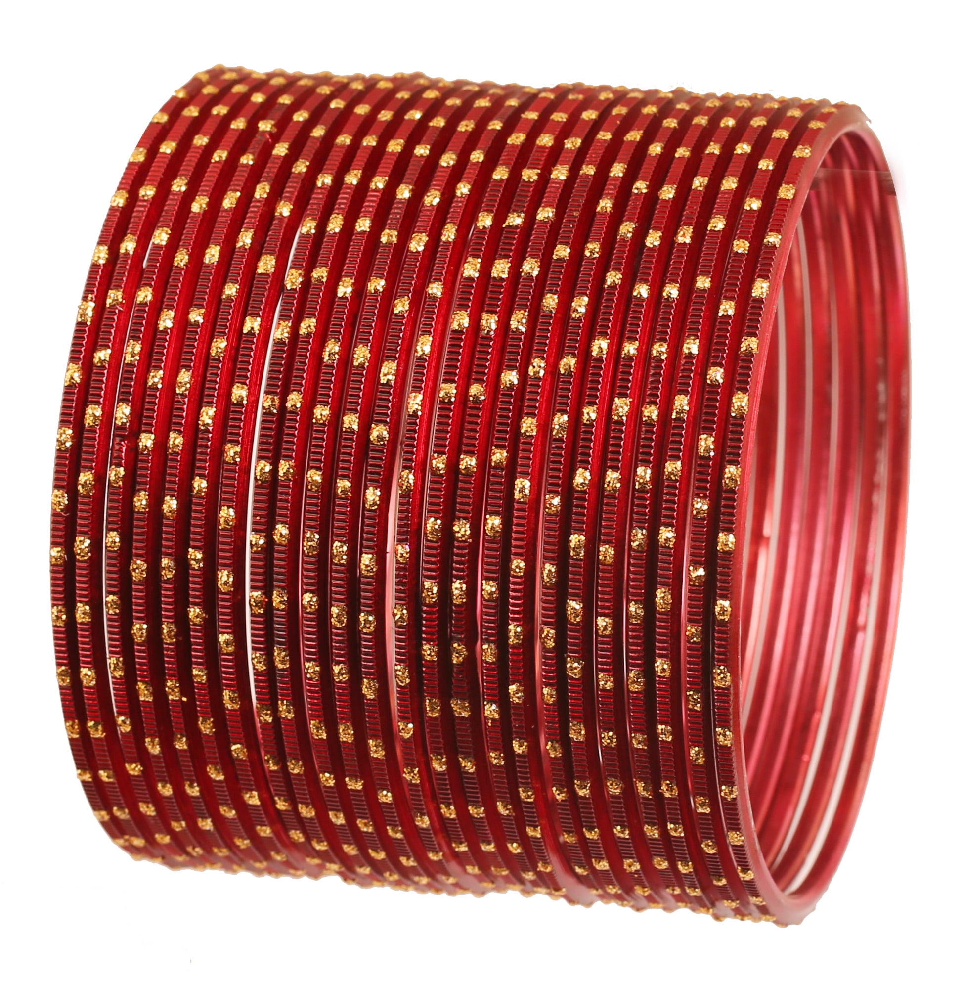 Touchstone Set Di 24 Braccialetti Indiani In Metallo Multicolor - Collezione Bollywood - Tono Oro Antico - Diametro 7 Cm - 5