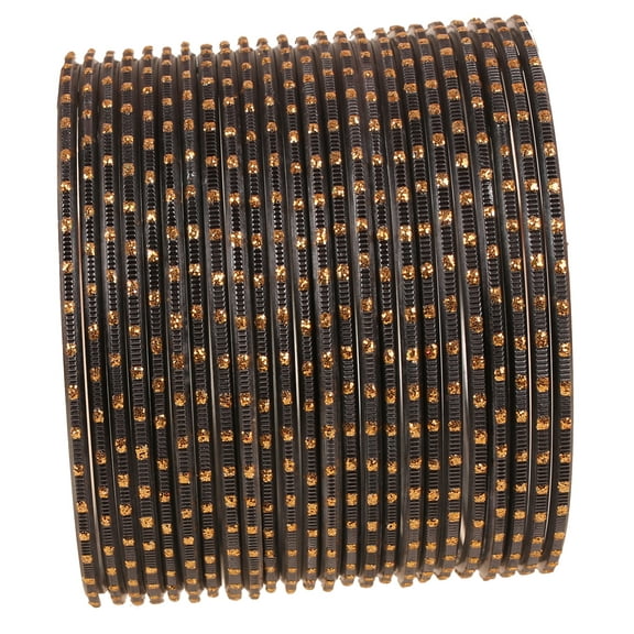 Sunsoul by Touchstone "Colorful 2 Dozen Bangle Collection" Indian Bollywood Textured Blasting Blue Designer Jewelry Special Large Size Bangle Bracelets Set Of 24 In Antique Gold Tone For Women