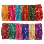 Sunsoul by Touchstone "Colorful Bangle Collection" Indian Bollywood Alloy Metal Multi Purpose Pretty Rich Look Textured Colors Of Life Designer jewelry Bangle Bracelets Combo of 12 Colors For Women
