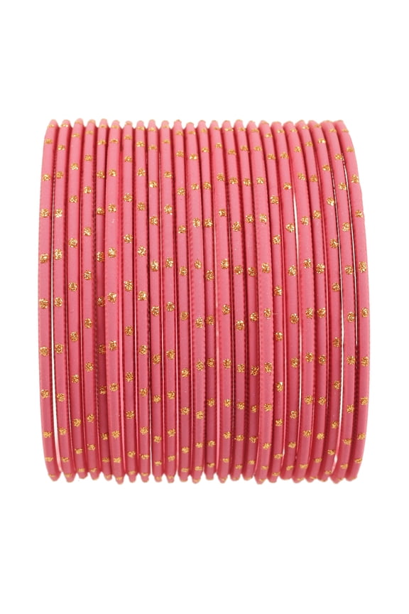 by Touchstone "Colorful Bangle Collection" Indian Bollywood Exclusive Golden Glaze Rose Gold Color Designer Jewelry Special Large Size Bangle Bracelets. Set of 24 For Women.