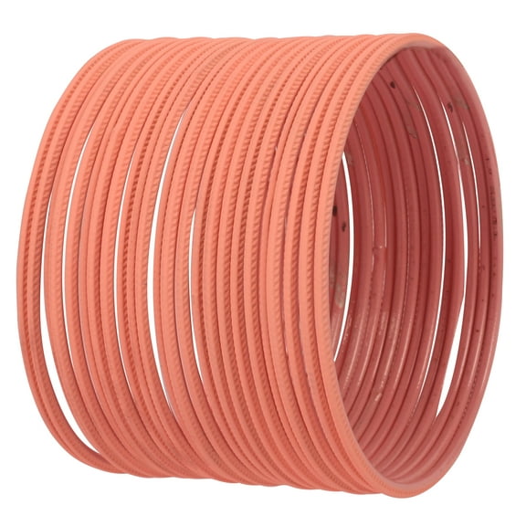 Sunsoul by Touchstone "Colorful Bangle Collection" Indian Bollywood Exclusive Peach Color Designer Jewelry Special Extra Large Size Bangle Bracelets. Set of 24 For Women.