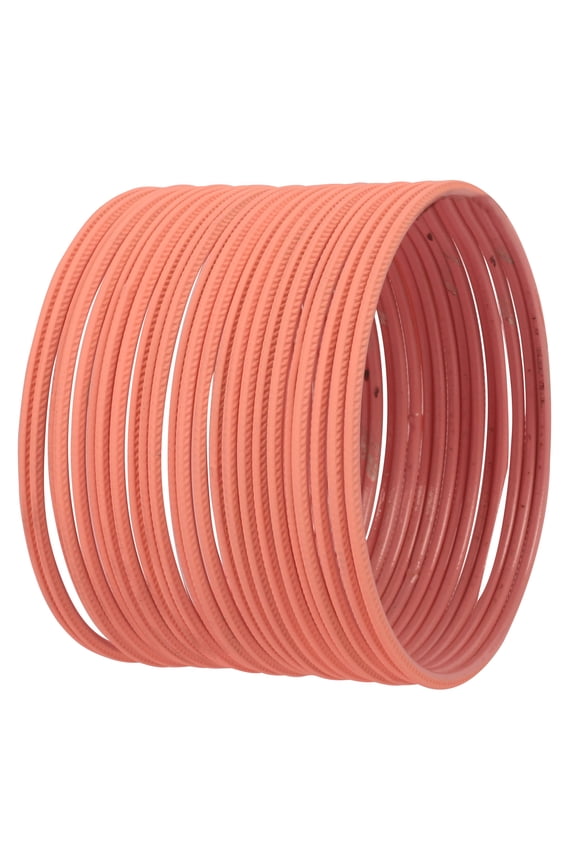 by Touchstone "Colorful Bangle Collection" Indian Bollywood Exclusive Peach Color Designer Jewelry Special Extra Large Size Bangle Bracelets. Set of 24 For Women.