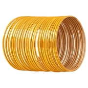 Sunsoul by Touchstone Colorful Bangle Collection Modern Pretty Attractive Look Wrist Filler Indian Bollywood Dark Yellow Color Thin Designer Jewelry Metal Bangle Bracelets Set Of 24. للنساء.