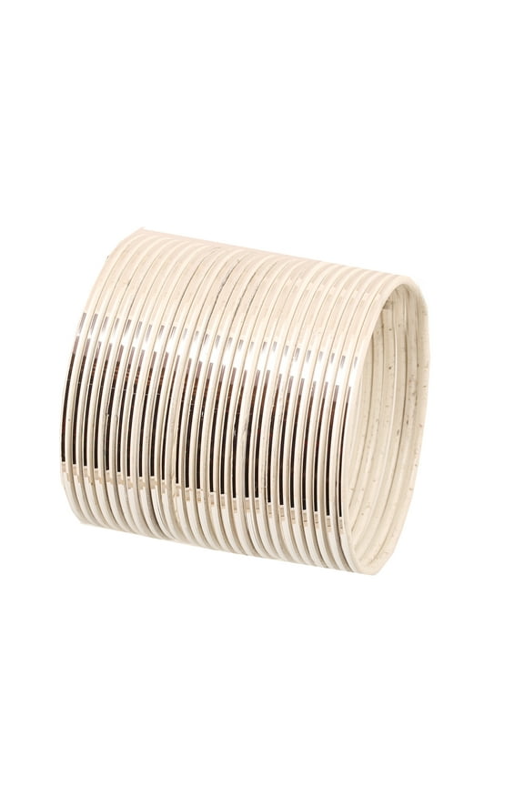 by Touchstone "Colorful Bangle Collection" Modern Style Attractive Look Starry White Textured Color Wrist Filler Indian Bollywood Thin Designer Jewelry Bangle Bracelets For Women. Set Of 24.