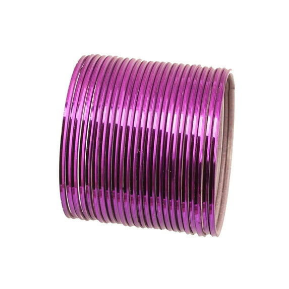 Sunsoul by Touchstone "Colorful Bangle Collection" Modern Style Pretty Look Passionate Purple Textured Color Wrist Filler Indian Bollywood Thin Designer Jewelry Bangle Bracelets For Women. Set Of 24.