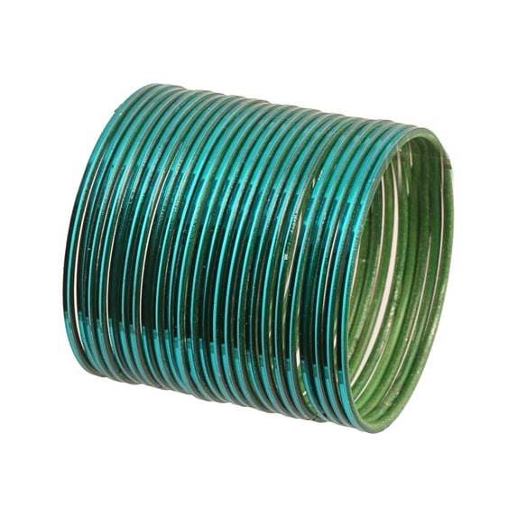 Sunsoul by Touchstone "Colorful Bangle Collection" Pretty Attractive Look Gorgeous Green Textured Color Indian Bollywood Thin Designer Jewelry Metal Bangle Bracelets For Women. Set Of 24.