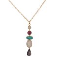 thumbnail image 1 of Sunsoul By Touchstone Gold Plated Pear Cut White Druzzy Quartz Round Cut Ruby Oval Cut Turquoise White Agate Tear Drop Lapis Lazuli Natural Gemstones Geometric Necklace Chunky Chain Jewelry For Women, 1 of 5